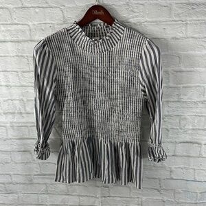 LAWLESS Black and White Striped Blouse